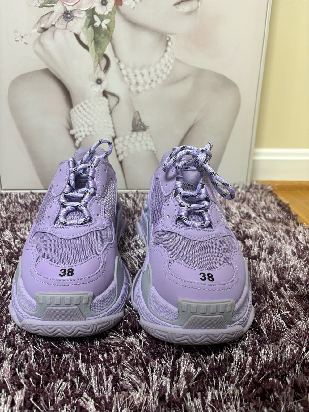 Balenciaga Triple S Sneakers Lilac Purple Gray EU 38